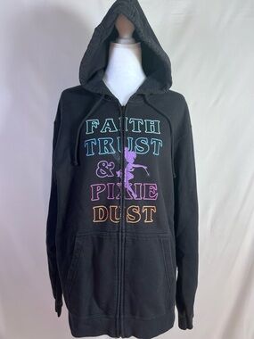 Women’s Faith Trust & Pixie Dust Black Disney’s Tinkerbell Zip-Up Hoodie